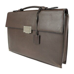 Loewe Business Leather Bag Briefcase Brown Document Shoulder